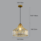 Contemporary Industrial Glass Iron Round Bowl Shade 1-Light Pendant Light For Bedroom & Living Room