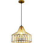 Contemporary Industrial Glass Iron Round Bowl Shade 1-Light Pendant Light For Bedroom & Living Room