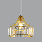 Contemporary Industrial Glass Iron Round Bowl Shade 1-Light Pendant Light For Bedroom & Living Room