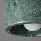 Contemporary Scandinavian Marble Metal Round Cylinder 1-Light Semi-Flush Mount Ceiling Light For Living Room Lumendat