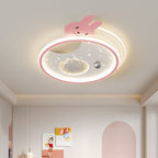 Modern Art Deco Kids Acrylic Resin Iron Bunny Panda LED Flush Mount Ceiling Light For Bedroom & Living Room
