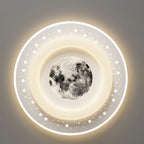 Contemporary Creative Acrylic Aluminum Iron Square Round Planet LED Flush Mount Ceiling Light For Bedroom