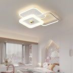 Contemporary Creative Acrylic Aluminum Iron Square Round Planet LED Flush Mount Ceiling Light For Bedroom