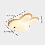 Modern Art Deco Kids PE Iron Rabbit Shape LED Flush Mount Ceiling Light For Bedroom