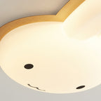 Modern Art Deco Kids PE Iron Rabbit Shape LED Flush Mount Ceiling Light For Bedroom