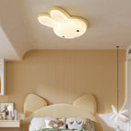 Modern Art Deco Kids PE Iron Rabbit Shape LED Flush Mount Ceiling Light For Bedroom