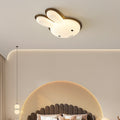 Modern Art Deco Kids PE Iron Rabbit Shape LED Flush Mount Ceiling Light For Bedroom