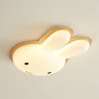 Modern Art Deco Kids PE Iron Rabbit Shape LED Flush Mount Ceiling Light For Bedroom