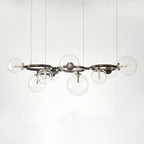 Contemporary Scandinavian Glass Iron Round Orb 5/7/9-light Chandelier for Bedroom & Living Room Lumendat