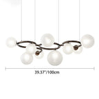 Contemporary Scandinavian Glass Iron Round Orb 5/7/9-light Chandelier for Bedroom & Living Room Lumendat