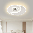 Modern Minimalist Acrylic Iron Astronaut Bear Star LED Flush Mount Ceiling Light For Bedroom
