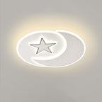 Modern Minimalist Acrylic Iron Astronaut Bear Star LED Flush Mount Ceiling Light For Bedroom