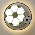 Modern Art Deco Kids Acrylic Iron Soccer-Shaped Round LED Flush Mount Ceiling Light For Bedroom