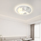 Lumendat Modern Art Deco Iron PE Unicorn Shape Round LED Flush Mount Ceiling Light For Bedroom & Living Room Lumendat