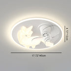 Lumendat Modern Art Deco Iron PE Unicorn Shape Round LED Flush Mount Ceiling Light For Bedroom & Living Room Lumendat