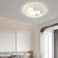Lumendat Modern Art Deco Iron PE Unicorn Shape Round LED Flush Mount Ceiling Light For Bedroom & Living Room Lumendat