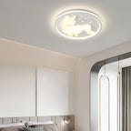 Lumendat Modern Art Deco Iron PE Unicorn Shape Round LED Flush Mount Ceiling Light For Bedroom & Living Room Lumendat