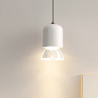 Modern Minimalist Acrylic Metal Cylindrical Conical 1-Light Pendant Light For Bedroom