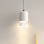 Modern Minimalist Acrylic Metal Cylindrical Conical 1-Light Pendant Light For Bedroom