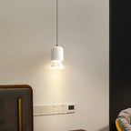 Modern Minimalist Acrylic Metal Cylindrical Conical 1-Light Pendant Light For Bedroom