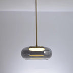 Modern Minimalist Electroplated Glass Iron Oval LED Pendant Light For Bedroom & Living Room