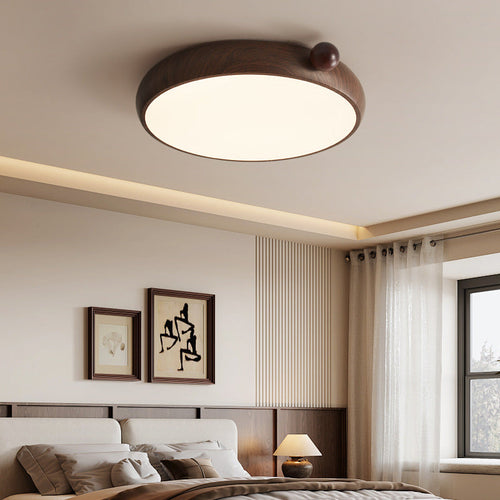 Traditional Chinese Acrylic Iron Globe-Shaped Round LED Flush Mount Ceiling Light For Bedroom