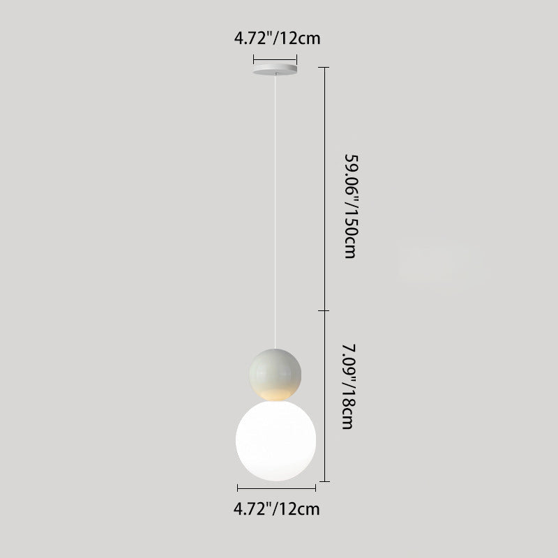 Modern Minimalist PE Metal Globe-Shaped 1-Light Pendant Light For Bedroom & Living Room