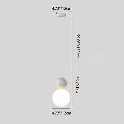 Modern Minimalist PE Metal Globe-Shaped 1-Light Pendant Light For Bedroom & Living Room