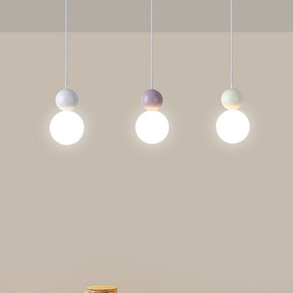 Modern Minimalist PE Metal Globe-Shaped 1-Light Pendant Light For Bedroom & Living Room