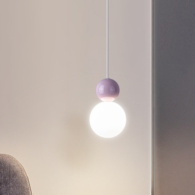 Modern Minimalist PE Metal Globe-Shaped 1-Light Pendant Light For Bedroom & Living Room