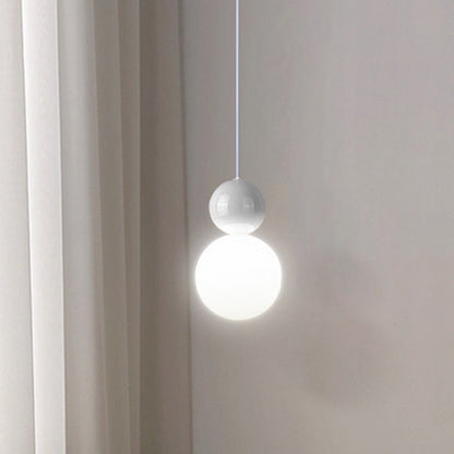 Modern Minimalist PE Metal Globe-Shaped 1-Light Pendant Light For Bedroom & Living Room