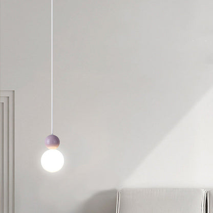 Modern Minimalist PE Metal Globe-Shaped 1-Light Pendant Light For Bedroom & Living Room
