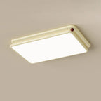 Modern Minimalist Iron PVC Stacked Square Round LED Flush Mount Ceiling Light For Bedroom & Living Room