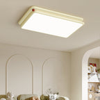 Modern Minimalist Iron PVC Stacked Square Round LED Flush Mount Ceiling Light For Bedroom & Living Room