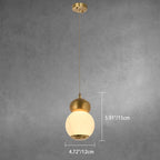 Contemporary Creative Brass Natural Stone Alabaster Flat Round LED Pendant Light For Bedroom
