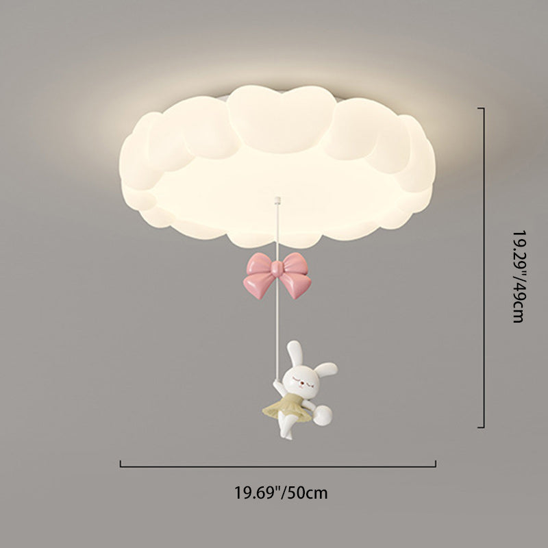 Modern Art Deco Kids Iron PE Heart-Shaped Round LED Flush Mount Ceiling Light For Bedroom Lumendat