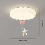 Modern Art Deco Kids Iron PE Heart-Shaped Round LED Flush Mount Ceiling Light For Bedroom Lumendat