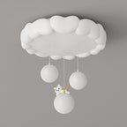 Modern Art Deco Kids Iron PE Heart-Shaped Round LED Flush Mount Ceiling Light For Bedroom Lumendat