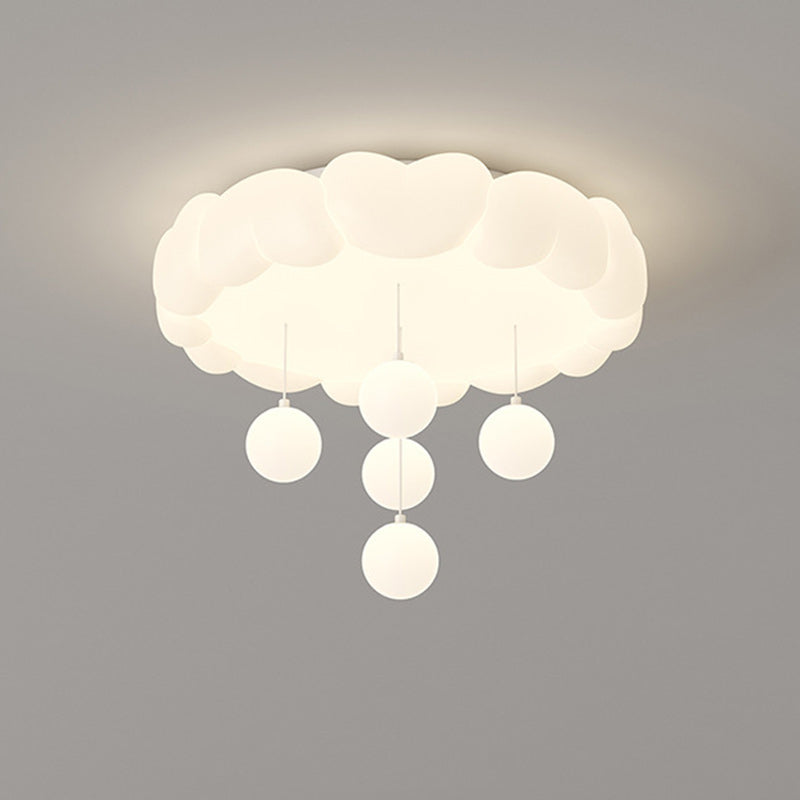 Modern Art Deco Kids Iron PE Heart-Shaped Round LED Flush Mount Ceiling Light For Bedroom Lumendat