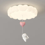 Modern Art Deco Kids Iron PE Heart-Shaped Round LED Flush Mount Ceiling Light For Bedroom Lumendat