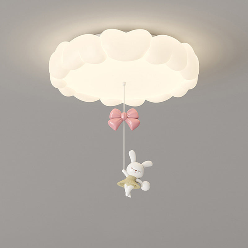 Modern Art Deco Kids Iron PE Heart-Shaped Round LED Flush Mount Ceiling Light For Bedroom Lumendat