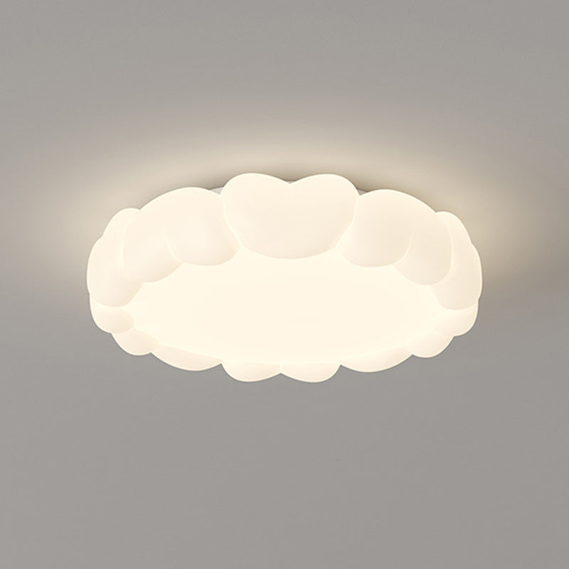 Modern Art Deco Kids Iron PE Heart-Shaped Round LED Flush Mount Ceiling Light For Bedroom Lumendat