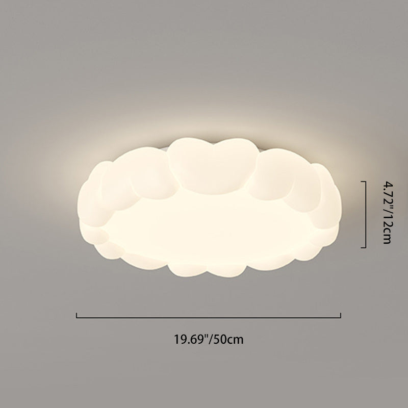 Modern Art Deco Kids Iron PE Heart-Shaped Round LED Flush Mount Ceiling Light For Bedroom Lumendat