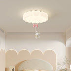 Modern Art Deco Kids Iron PE Heart-Shaped Round LED Flush Mount Ceiling Light For Bedroom Lumendat