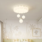 Modern Art Deco Kids Iron PE Heart-Shaped Round LED Flush Mount Ceiling Light For Bedroom Lumendat