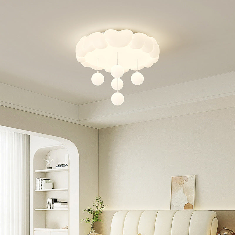 Modern Art Deco Kids Iron PE Heart-Shaped Round LED Flush Mount Ceiling Light For Bedroom Lumendat
