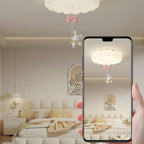 Modern Art Deco Kids Iron PE Heart-Shaped Round LED Flush Mount Ceiling Light For Bedroom Lumendat