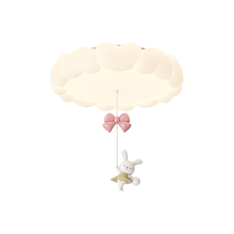 Modern Art Deco Kids Iron PE Heart-Shaped Round LED Flush Mount Ceiling Light For Bedroom Lumendat