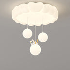 Modern Art Deco Kids Iron PE Heart-Shaped Round LED Flush Mount Ceiling Light For Bedroom Lumendat
