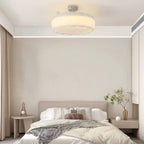 Modern Minimalist Metal Pe Round Wavy LED Semi-flush Mount Ceiling Light for Bedroom